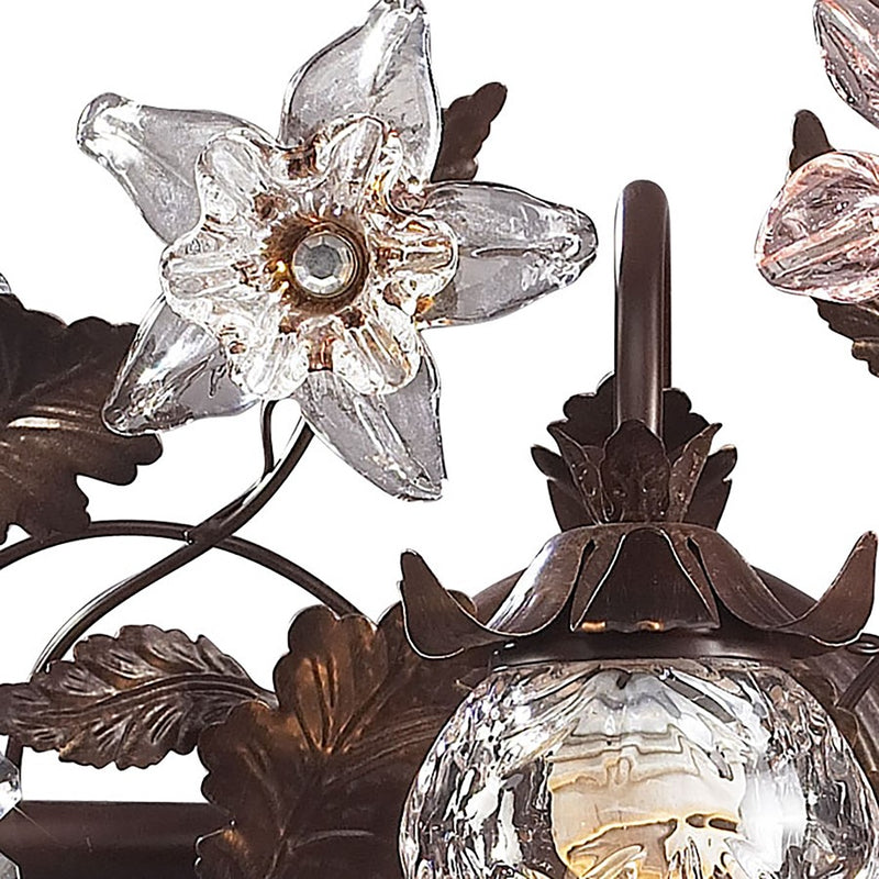 Atlas Lighting Cristallo Fiore 26in 3-Light Vanity Light | Traditional Bronze and Multicolor Crystal | Bathroom Vanity | Model WL11576-BZ