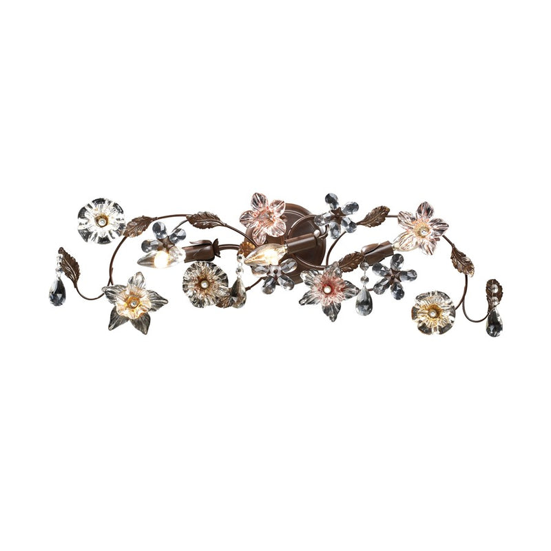 Atlas Lighting Cristallo Fiore 30in 3-Light Vanity Light | Traditional Bronze and Multicolor Crystal | Bathroom Vanity | Model WL11577-BZ