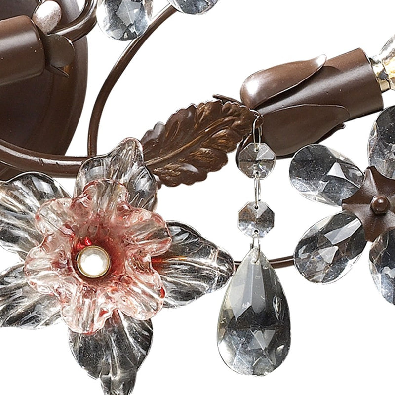 Atlas Lighting Cristallo Fiore 30in 3-Light Vanity Light | Traditional Bronze and Multicolor Crystal | Bathroom Vanity | Model WL11577-BZ