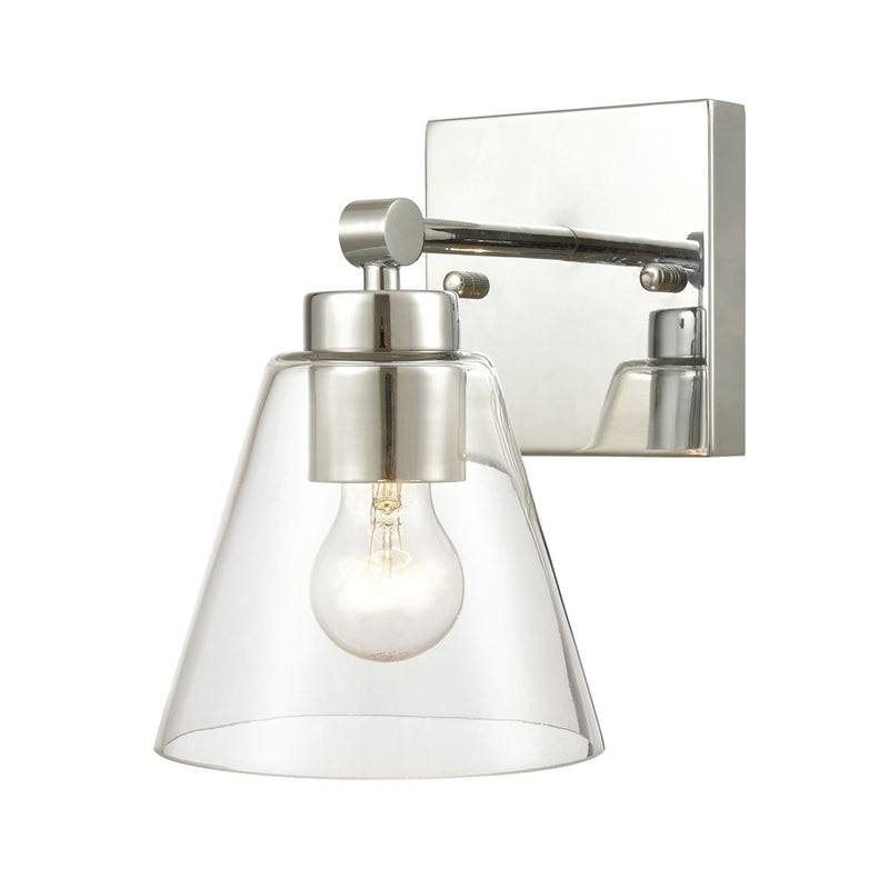 Atlas Lighting East Point 6in 1-Light Vanity Light | Transitional Polished Chrome and Clear Glass | Bathroom Vanity | 6 x 8 x 10 in | Model WL11586-CH