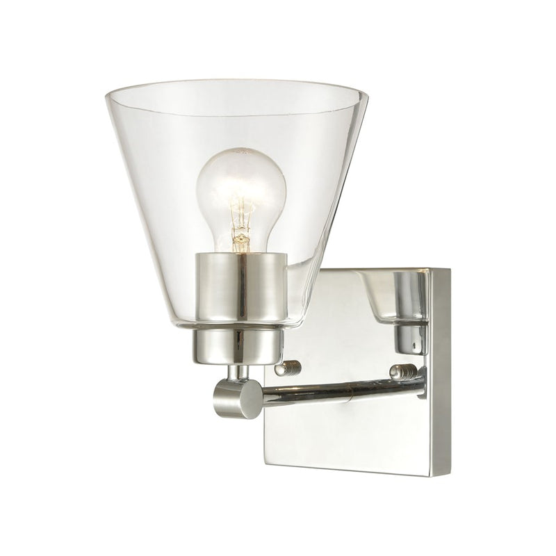 Atlas Lighting East Point 6in 1-Light Vanity Light | Transitional Polished Chrome and Clear Glass | Bathroom Vanity | 6 x 8 x 10 in | Model WL11586-CH
