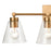 Atlas Lighting East Point 24'' Wide 3Lt Vanity Light, Brass/Clear