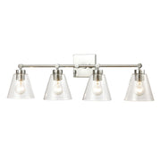 Atlas Lighting East Point 33in 4-Light Vanity Light | Transitional Polished Chrome and Clear Glass | Bathroom Vanity | Model WL11589-CH