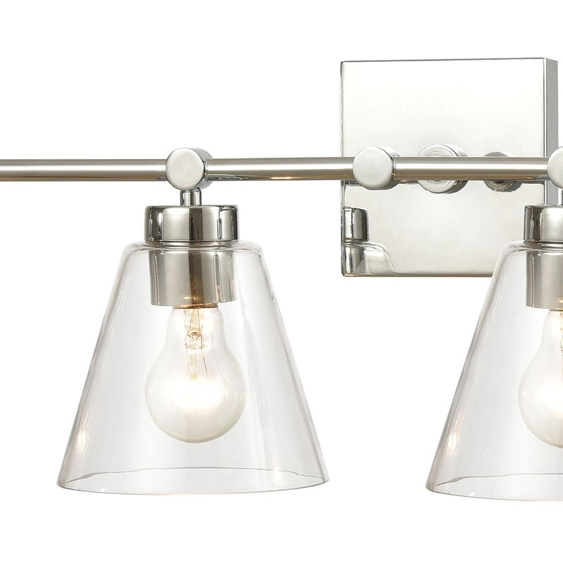 Atlas Lighting East Point 33in 4-Light Vanity Light | Transitional Polished Chrome and Clear Glass | Bathroom Vanity | Model WL11589-CH