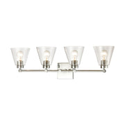 Atlas Lighting East Point 33in 4-Light Vanity Light | Transitional Polished Chrome and Clear Glass | Bathroom Vanity | Model WL11589-CH