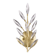 Atlas Flora Grace 14in 1-Light Wall Sconce | Traditional Champagne Gold and Clear Crystal | Bedroom & Hallway | 7 x 4 x 14 in | Model WL11607-GD