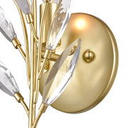 Atlas Flora Grace 14in 1-Light Wall Sconce | Traditional Champagne Gold and Clear Crystal | Bedroom & Hallway | 7 x 4 x 14 in | Model WL11607-GD