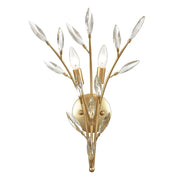 Atlas Flora Grace 20in 2-Light Wall Sconce | Traditional Champagne Gold and Clear Crystal | Bedroom & Hallway | 14 x 9 x 20 in | Model WL11608-GD