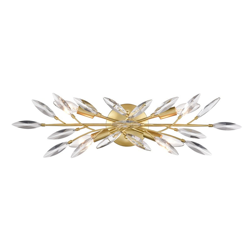 Atlas Flora Grace 25in 4-Light Vanity Light | Traditional Champagne Gold and Clear Crystal | Bathroom & Powder Room | 25 x 5 x 7 in | Model WL11609-GD