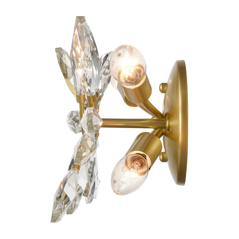 Atlas Flora Grace 25in 4-Light Vanity Light | Traditional Champagne Gold and Clear Crystal | Bathroom & Powder Room | 25 x 5 x 7 in | Model WL11609-GD