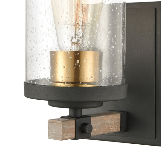 Atlas Lighting Geringer 9'' High 1Lt Sconce, Charcoal/Clear