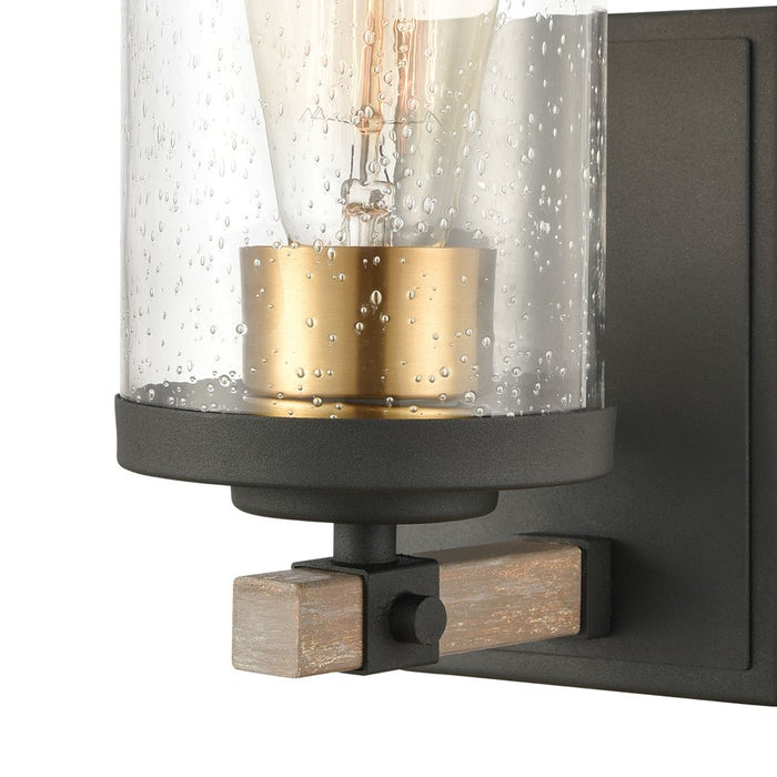 Atlas Lighting Geringer 9'' High 1Lt Sconce, Charcoal/Clear