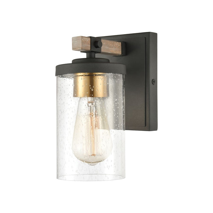 Atlas Lighting Geringer 9'' High 1Lt Sconce, Charcoal/Clear
