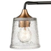 Atlas Lighting Hamy 15in 2-Light Vanity Light | Transitional Matte Black and Satin Brass Hammered Glass | Bathroom & Powder Room | Model WL11630-BK