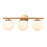 Atlas Lighting Hollywood Blvd 22''W 3Lt Vanity Light, Brass/White
