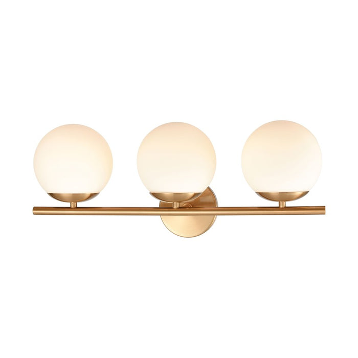 Atlas Lighting Hollywood Blvd 22''W 3Lt Vanity Light, Brass/White