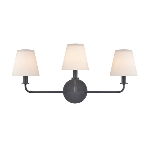 Atlas Lighting Hoyle 24'' Wide 3Lt Vanity Light, Matte Black/White