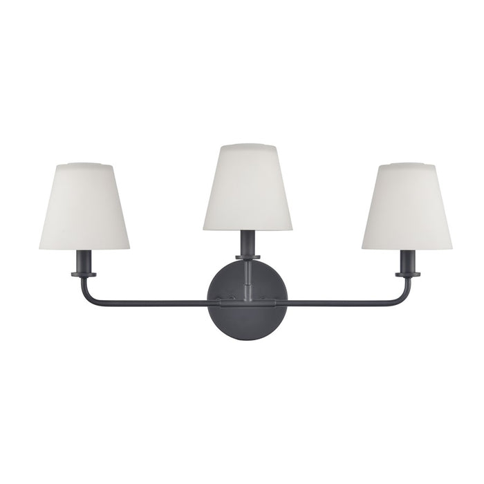Atlas Lighting Hoyle 24'' Wide 3Lt Vanity Light, Matte Black/White