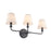 Atlas Lighting Hoyle 24'' Wide 3Lt Vanity Light, Matte Black/White