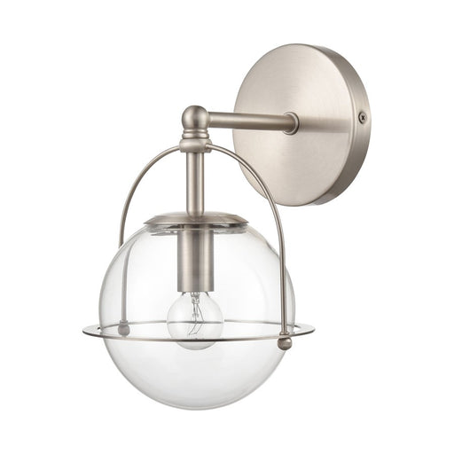 Atlas Lighting Langford 10'' High 1Lt Sconce, Satin Nickel/Clear