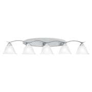 Atlas Lighting Prestige 45.5in 5-Light Vanity Light | Traditional Brushed Nickel and White Alabaster Glass | Bathroom | Model WL11681-NK