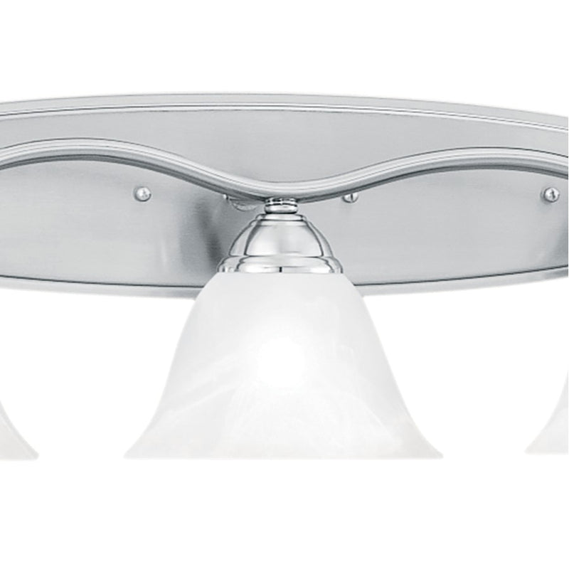 Atlas Lighting Prestige 45.5in 5-Light Vanity Light | Traditional Brushed Nickel and White Alabaster Glass | Bathroom | Model WL11681-NK