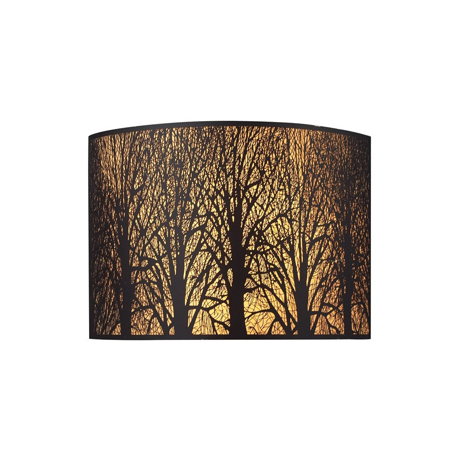 Atlas Lighting Woodland Sunrise 8'' High 2Lt Sconce, Bronze/Bronze