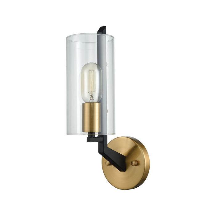 Atlas Lighting Blakeslee 14'' High 1Lt Sconce, Matte Black/Clear
