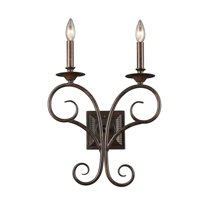 Atlas Lighting Gloucester 17.5'' High 2Lt Sconce, Bronze/No Shade