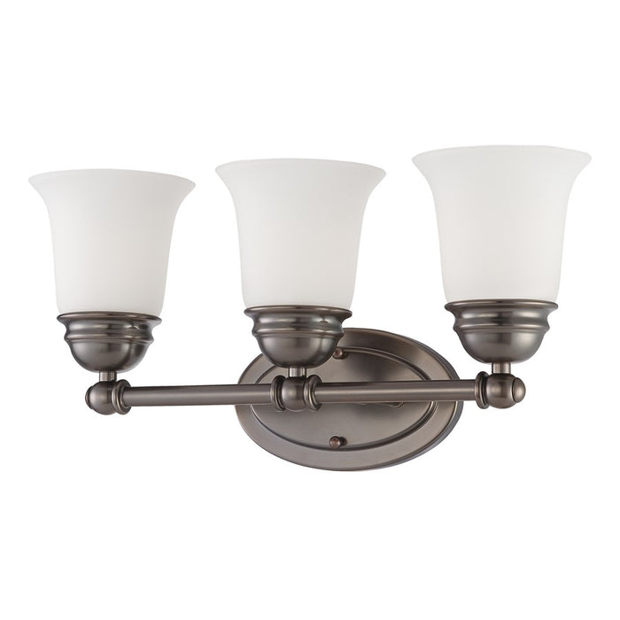 Atlas Lighting Bella 18'' Wide 3Lt Vanity Light, Bronze/White