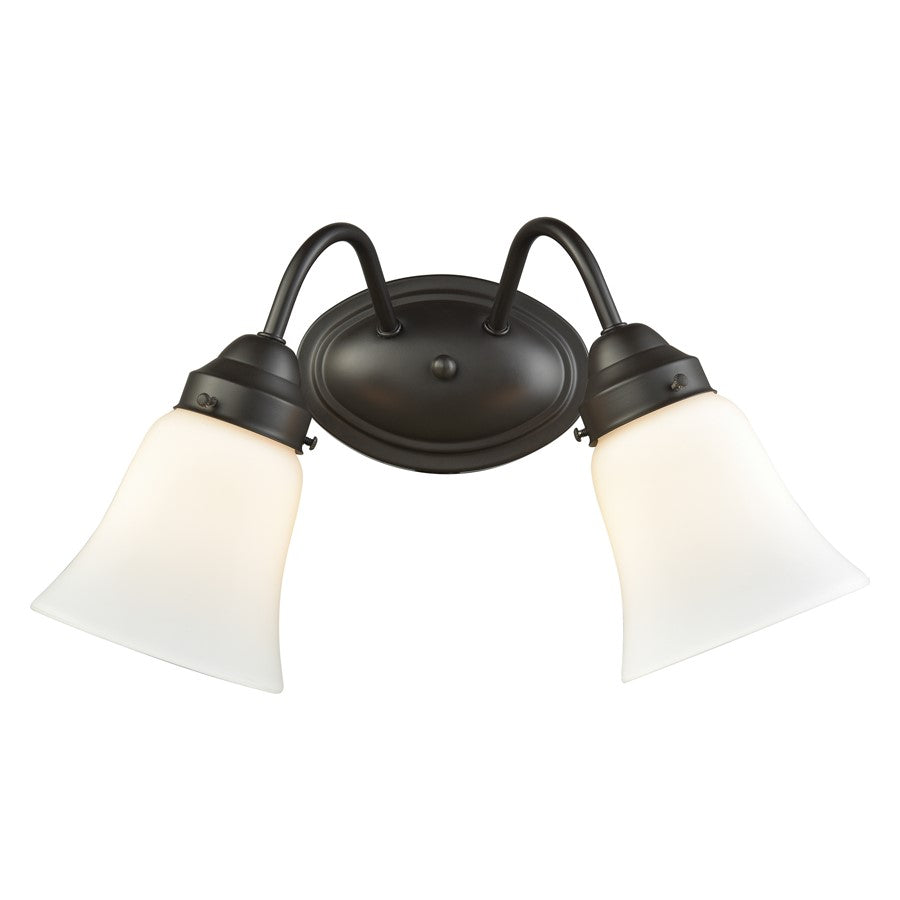 Atlas Lighting Califon 13'' Wide 2Lt Vanity Light, Bronze/White