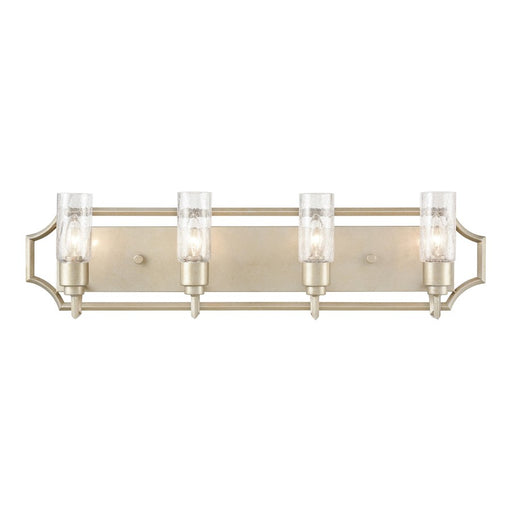 Atlas Lighting Cheswick 33''W 4Lt Vanity Light, Aged Silver/Clear