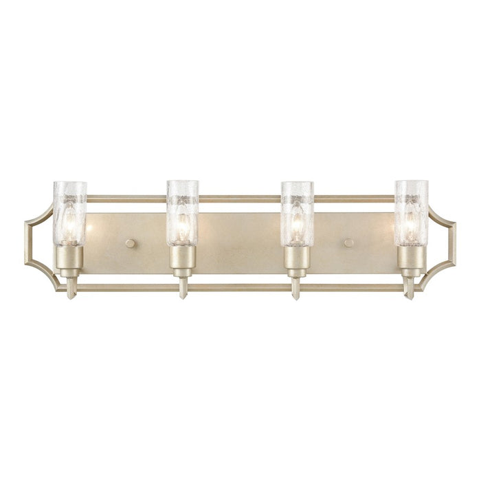 Atlas Lighting Cheswick 33''W 4Lt Vanity Light, Aged Silver/Clear