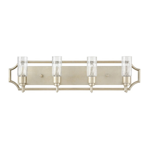 Atlas Lighting Cheswick 33''W 4Lt Vanity Light, Aged Silver/Clear