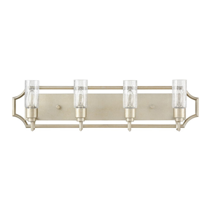 Atlas Lighting Cheswick 33''W 4Lt Vanity Light, Aged Silver/Clear