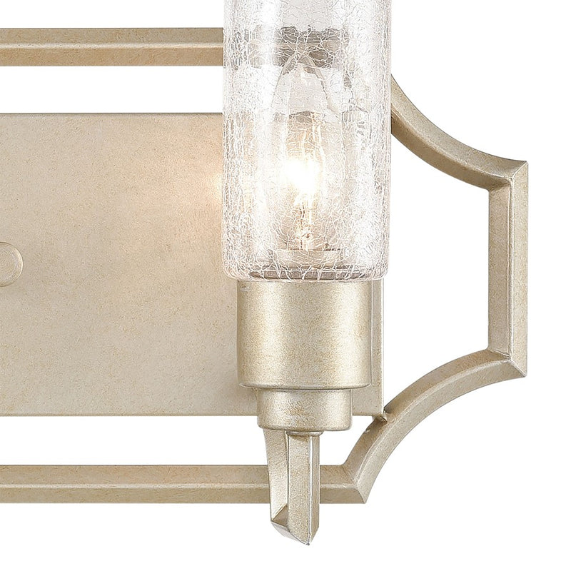 Atlas Lighting Cheswick 33in 4-Light Vanity Light | Transitional Aged Silver and Clear Crackle Glass | Bathroom Vanity | Model WL11729-SV