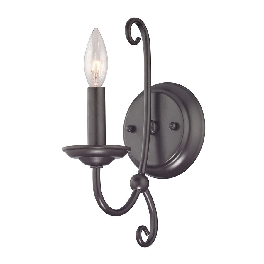 Atlas Lighting Montgomery 12'' High 1Lt Sconce, Bronze/No Shade