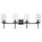 Atlas Lighting Oakland 32.5'' Wide 4Lt Vanity Light, Black/Clear