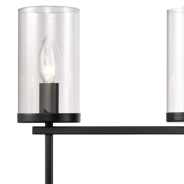 Atlas Lighting Oakland 32.5'' Wide 4Lt Vanity Light, Black/Clear