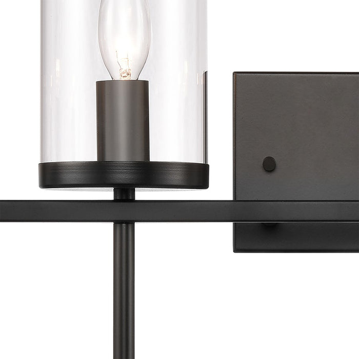 Atlas Lighting Oakland 32.5'' Wide 4Lt Vanity Light, Black/Clear