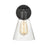 Atlas Lighting Scone 6'' Wide 1Lt Sconce, Matte Black/Clear