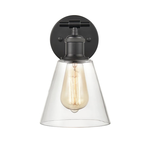 Atlas Lighting Scone 6'' Wide 1Lt Sconce, Matte Black/Clear