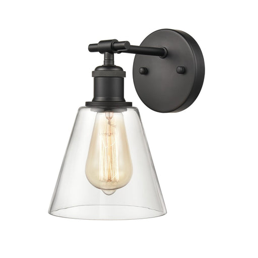 Atlas Lighting Scone 6'' Wide 1Lt Sconce, Matte Black/Clear