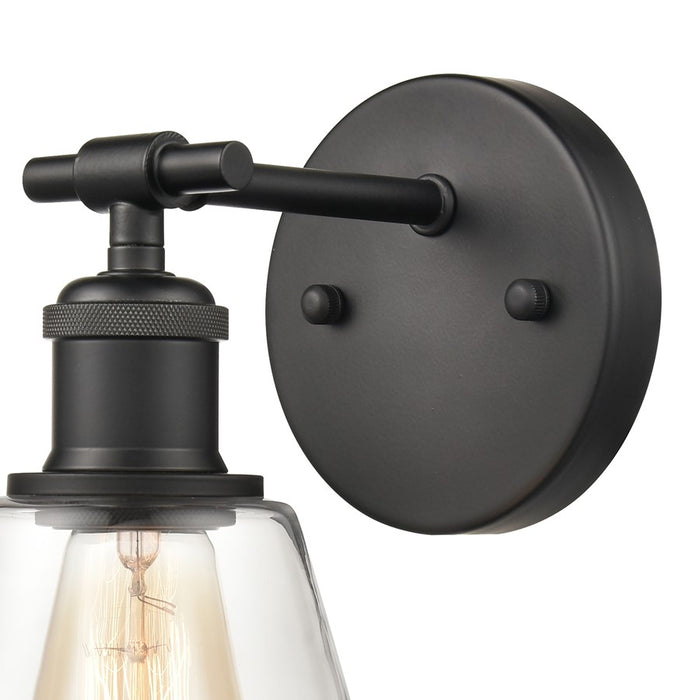 Atlas Lighting Scone 6'' Wide 1Lt Sconce, Matte Black/Clear