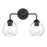 Atlas Lighting Soren 15.75''W 2Lt Vanity Light, Matte Black/Clear