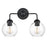 Atlas Lighting Soren 15.75''W 2Lt Vanity Light, Matte Black/Clear