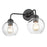 Atlas Lighting Soren 15.75''W 2Lt Vanity Light, Matte Black/Clear