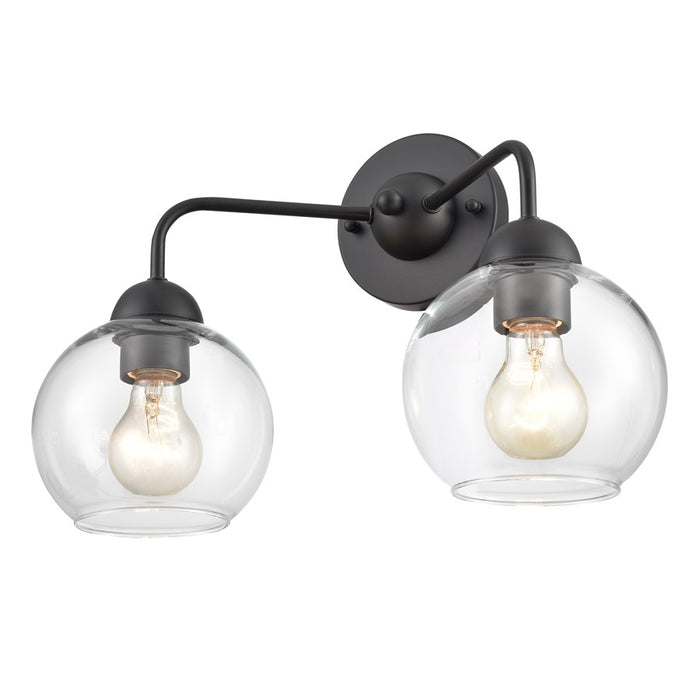 Atlas Lighting Soren 15.75''W 2Lt Vanity Light, Matte Black/Clear