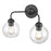 Atlas Lighting Soren 15.75''W 2Lt Vanity Light, Matte Black/Clear