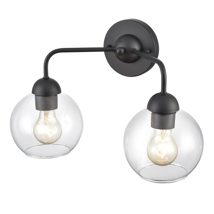 Atlas Lighting Soren 15.75''W 2Lt Vanity Light, Matte Black/Clear